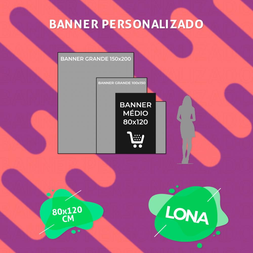 Banner Personalizado P Em Lona 80X120 Cm Com Acabamento Mais Arte
