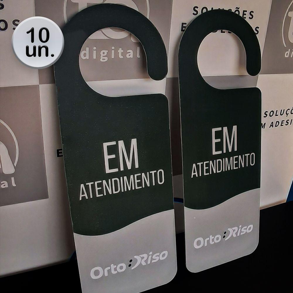 Kit 10 Aviso De Porta Personalizado Apenas Frente