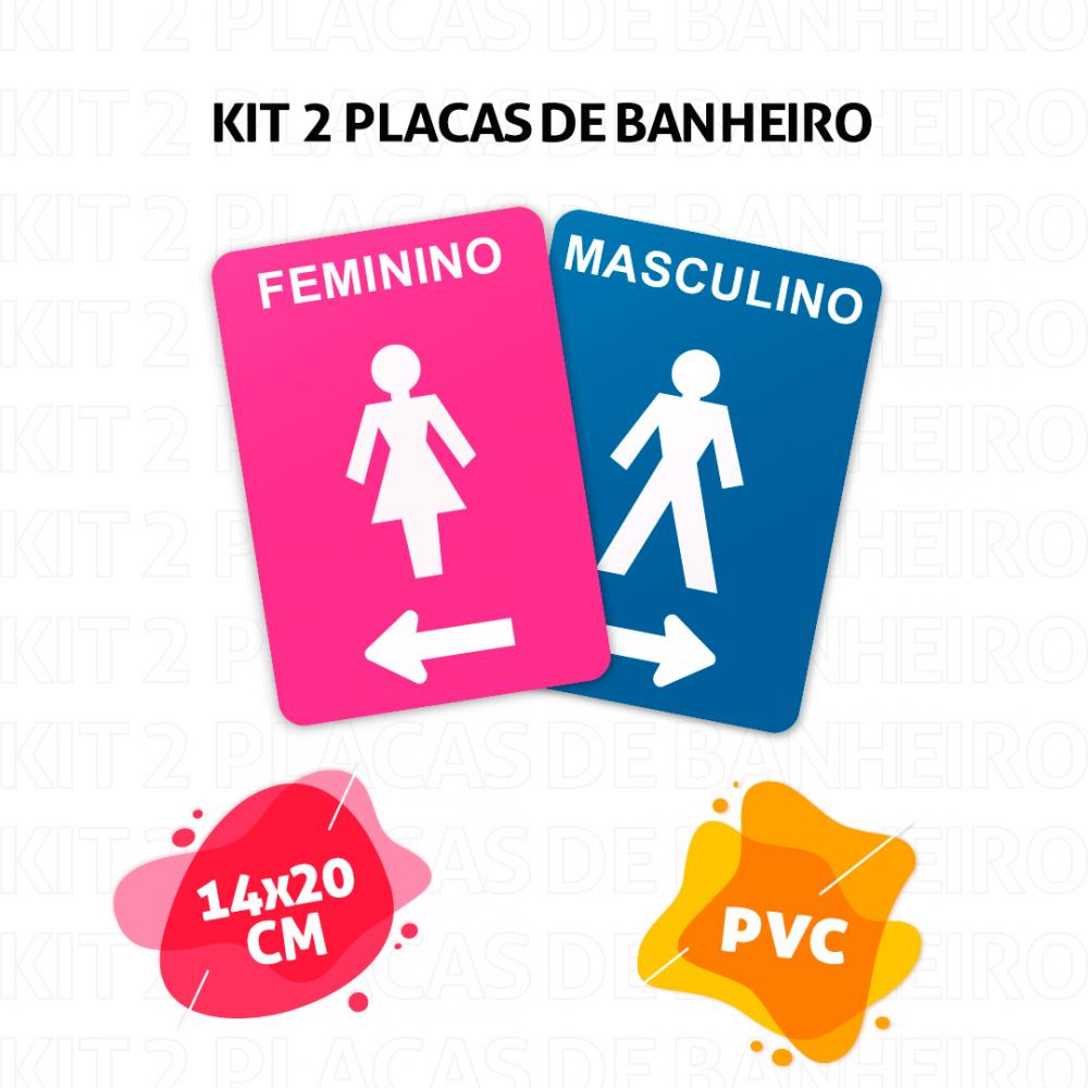 Kit 2 Placas De Banheiro