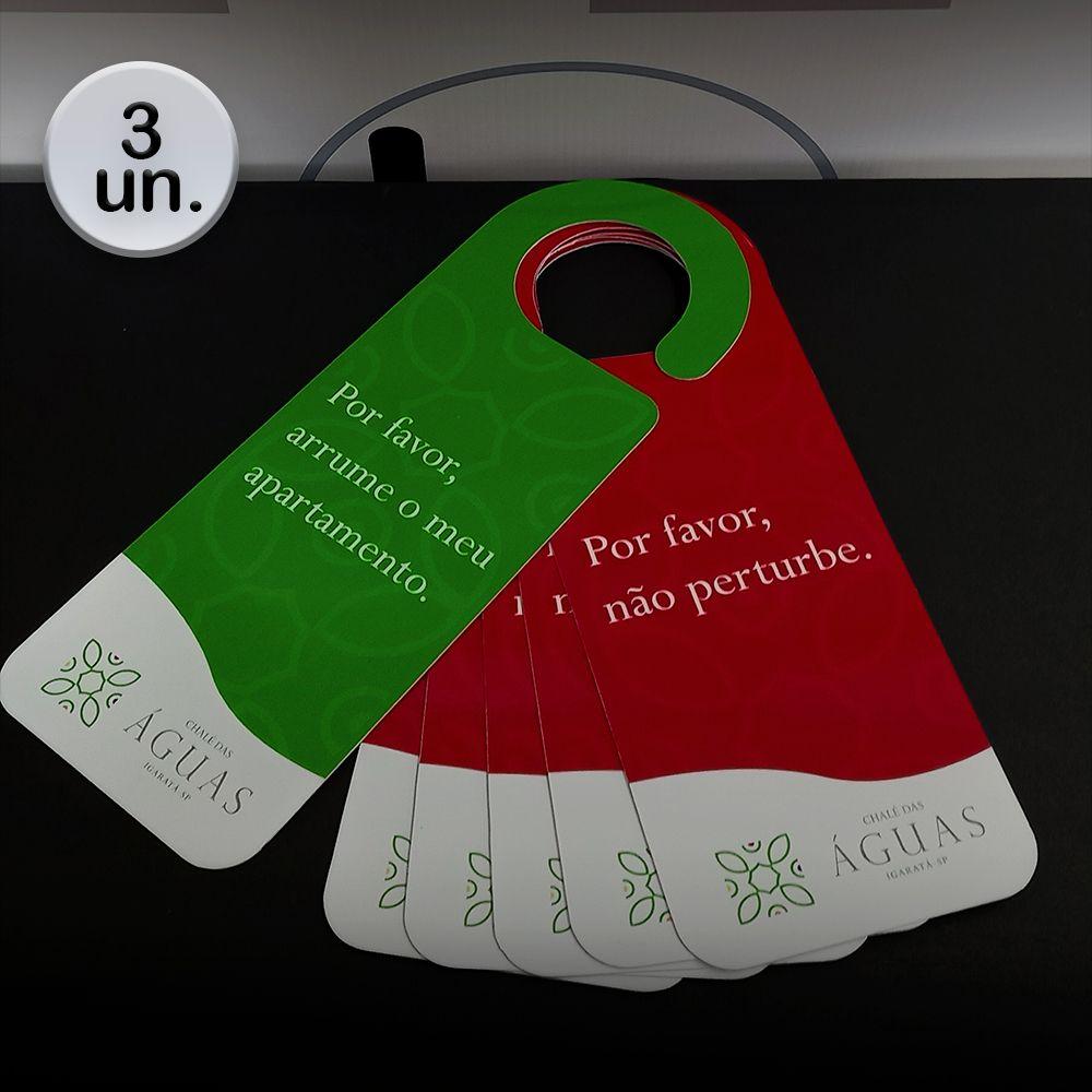 Kit 3 Aviso De Porta Personalizado Frente E Verso