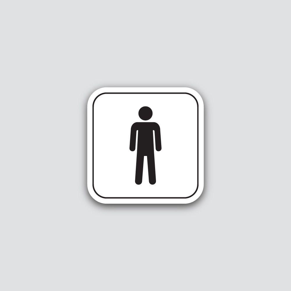 Placa Banheiro Masculino 120X120Mm