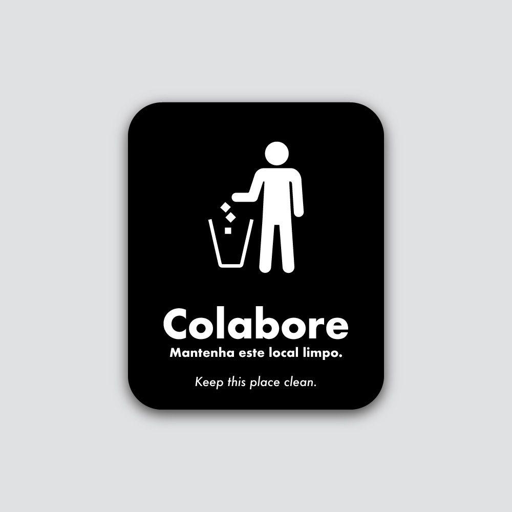 Placa Colabore Com A Limpeza 150X180Mm