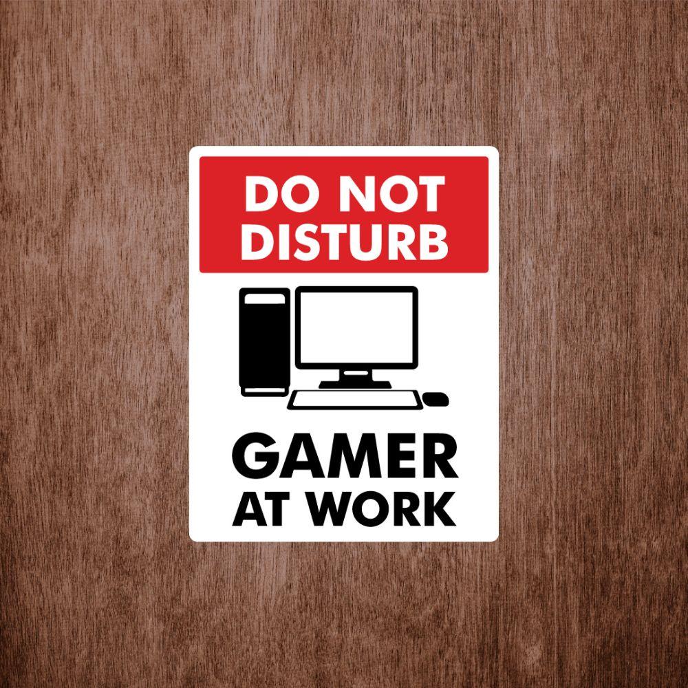 Placa Decorativa Gamer At Work 180X230Mm