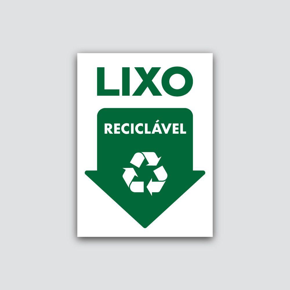 Placa Lixo Reciclavel 140X190Mm