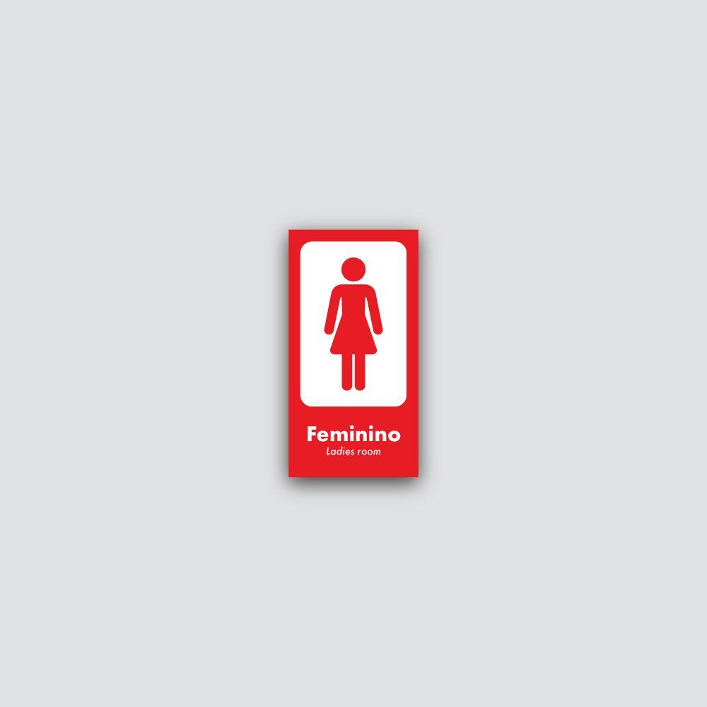 Plaquinha Banheiro Feminino 55X105Mm