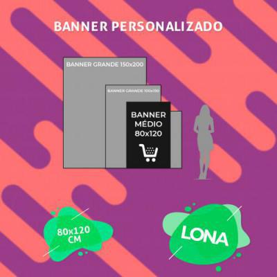 Banner Personalizado P Em Lona 80X120 Cm Com Acabamento Mais Arte