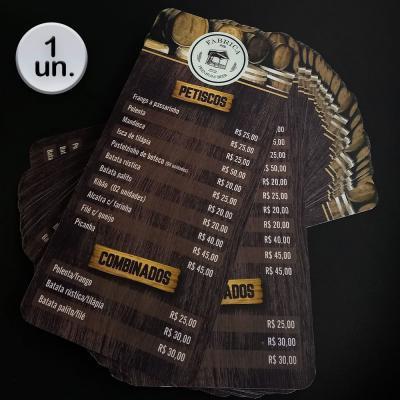 Cardápio Para Bar Em Pvc 1Mm Frente E Verso