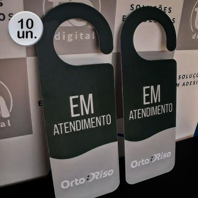 Kit 10 Aviso De Porta Personalizado Apenas Frente