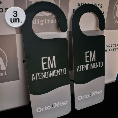 Kit 3 Aviso De Porta Personalizado Apenas Frente