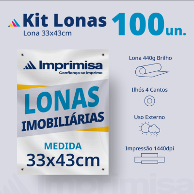 Kit Lonas Imobiliárias 33X43 100 Un