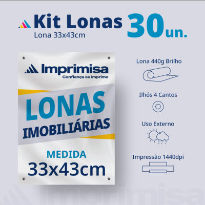 Kit Lonas Imobiliárias 33X43 30 Un