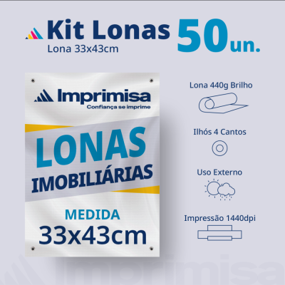 Kit Lonas Imobiliárias 33X43 50 Un