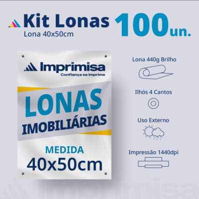 Kit Lonas Imobiliárias 40X50 100 Un