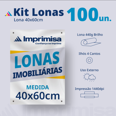 Kit Lonas Imobiliárias 40X60 100 Un
