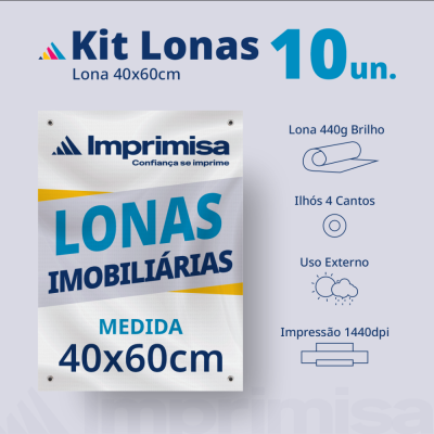 Kit Lonas Imobiliárias 40X60 10 Un