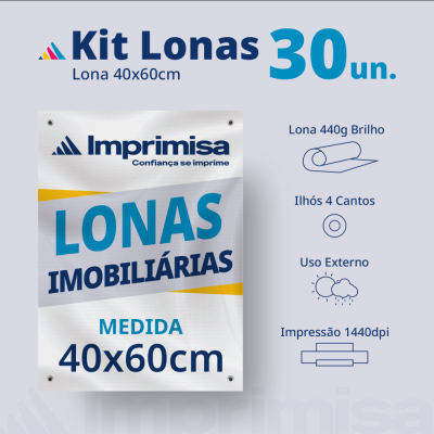 Kit Lonas Imobiliárias 40X60 30 Un