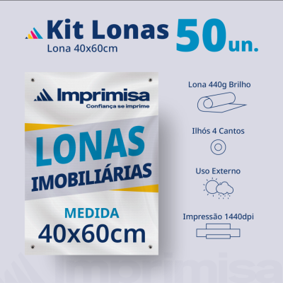Kit Lonas Imobiliárias 40X60 50 Un