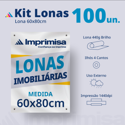 Kit Lonas Imobiliárias 60X80 100 Un