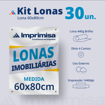 Kit Lonas Imobiliárias 60X80 30 Un
