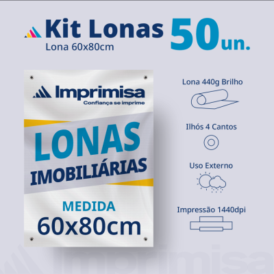 Kit Lonas Imobiliárias 60X80 50 Un
