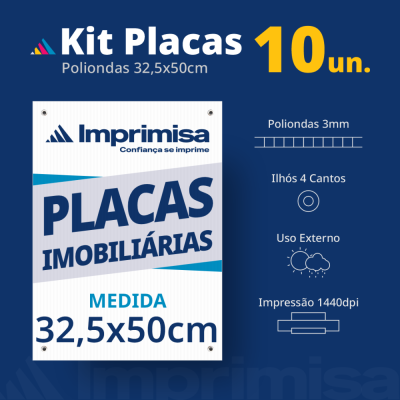 Kit Placas Imobiliárias 32,5X50 10 Un