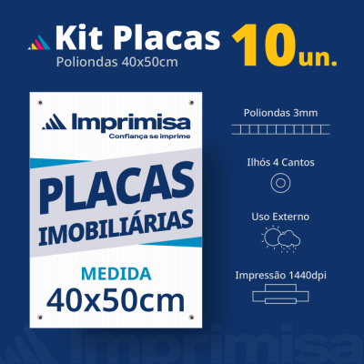 Kit Placas Imobiliárias 40X50 10 Un