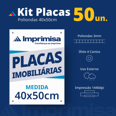 Kit Placas Imobiliárias 40X50 50 Un