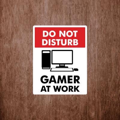Placa Decorativa Gamer At Work 180X230Mm