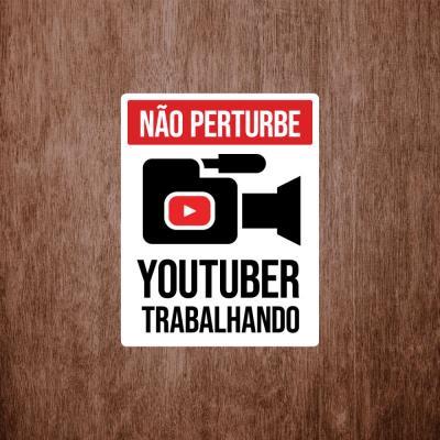 Placa Decorativa Youtuber Trabalhando 180X230Mm